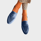 Ολίβια | Βελούδινα μπλε loafers